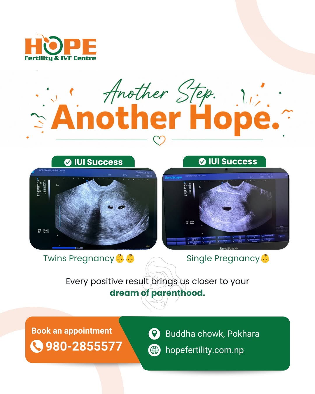 Hope Fertility post on facebook about a successful ivf